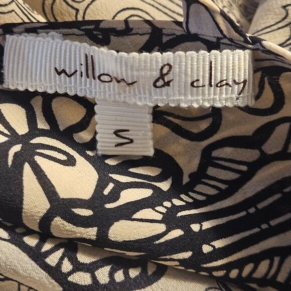 Willow and Clay Black Ivory Silk Top Small Whimsygoth Boho Chic Coquette - Picture 4 of 12